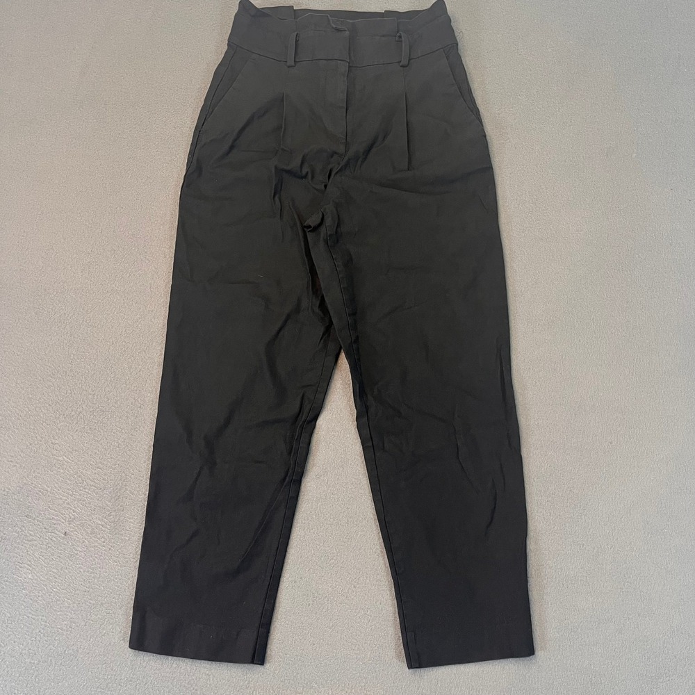 Ann Taylor Black High-waisted Wide Dress Career Pants‎ Womens Sz 0 Pleated Modal